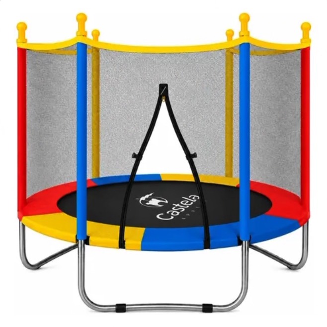 Cama Elástica Colorida Pula Pula 1,4m Trampolim 80kg